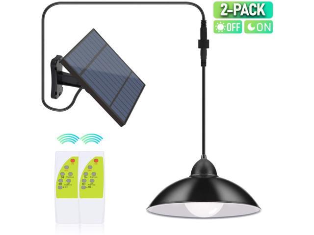 2 Pack Solar Lights Outdoor Cord LED Solar Shed Lights 328FT Remote Control P