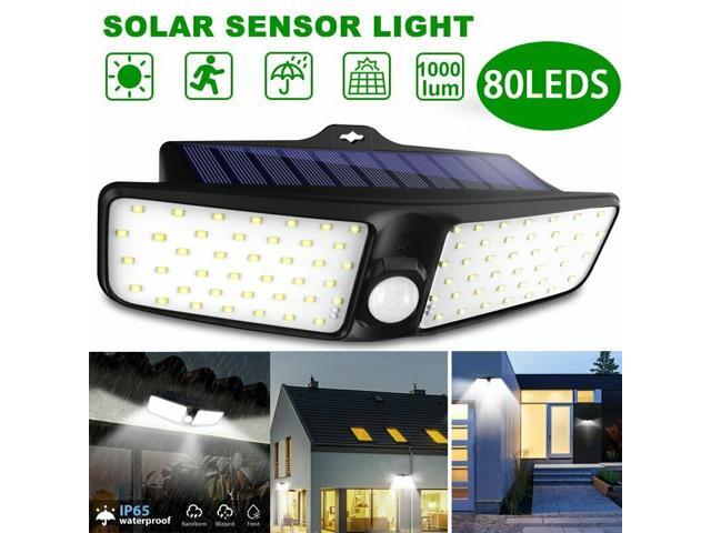 Litom 80 LED Solar Power PIR Motion Sensor Wall Light Outdoor Garden Waterproof