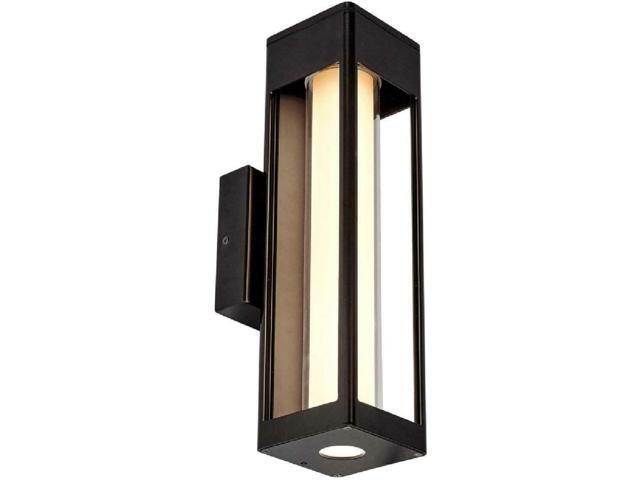 14' Outdoor LED Light Tube Black Wall Sconce Lighting Exterior Wall Fixture