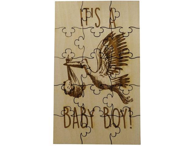 Its A Baby Boy! Gender Reveal 15 Piece Basswood Jigsaw Puzzle Surprise Pregnancy Announcement