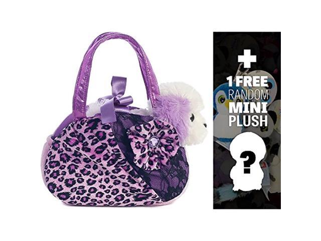 Wild Lace Purple: Fancy Pals Mini-Plush Purse Pet Carriers Series + 1 Free Aurora Mini-Plush Charm Bundle [327641]