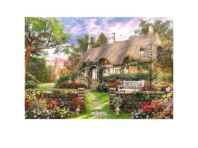 Alto Crafto Spring Puzzle Cottage Landscape Large Paper Puzzle 1000 Pieces Jigsaw Puzzle Kids Adult