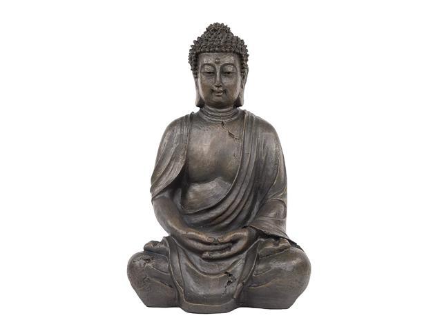 Alpine Corporation Meditating Buddha Statue - Outdoor Decor for Garden Patio Deck Porch - Yard Art Decoration