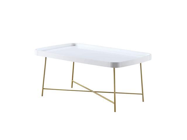 Convenience Concepts Lunar Coffee Table White/Gold
