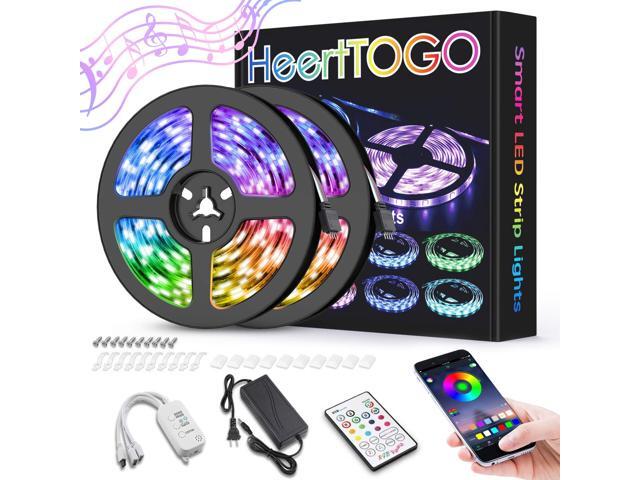 LED Strip Lights for Bedroom 328ft HEERTTOGO Waterproof IP65 300 LEDs 5050 RGB LED Lights Strip Music Sync Color Changing RGB LED Strip with