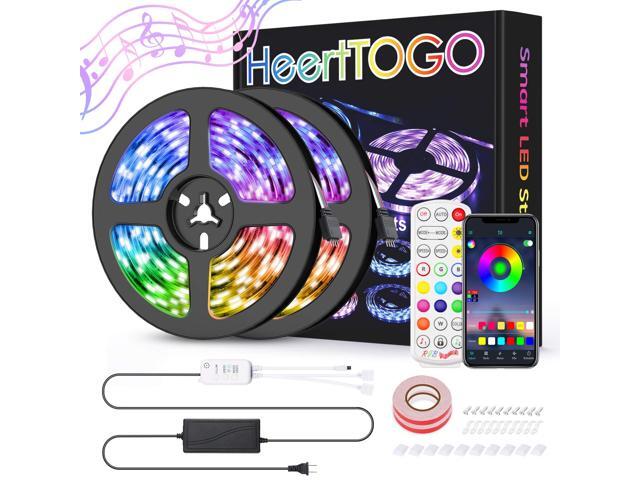 LED Strip Lights for Bedroom HeertTOGO 328ft Bluetooth APP Control Music Sync Color Changing LED Lights 300 LEDs 5050 RGB Bluetooth LED Strip