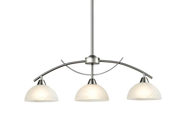 Dazhuan Modern Frosted Glass Shades Pendant Light Arched Alabaster Chandelier Kitchen Counter Island Hanging Ceiling Lighting Brushed Nickel 3-Light