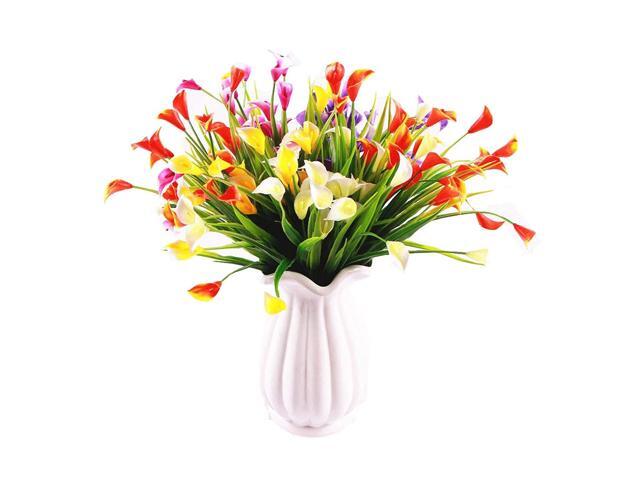 KIRIFLY Artificial Flowers Artificial Plants Outdoor 6 Packs Plastic Flowers Fake Calla Lily Faux Plant UV Resistant Greenery for Garden Home Decor