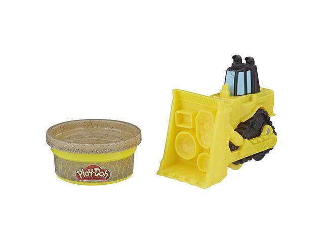 Play-Doh Wheels Mini Bulldozer Toy with 1 Can of Non-Toxic Stone Colored Buildin Compound