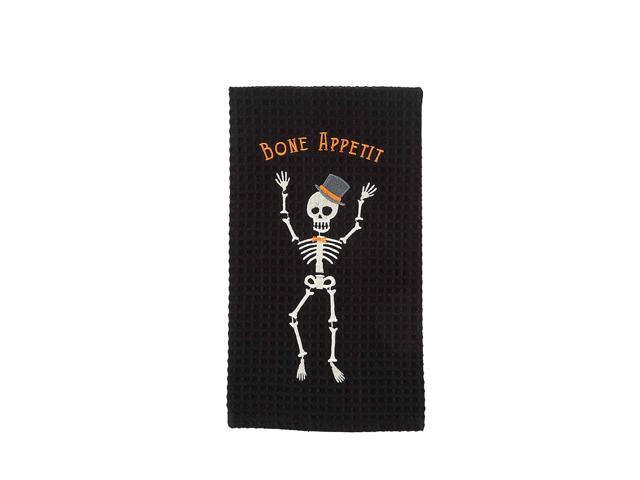 Mud Pie Halloween Waffle Hand Towel (Skeleton)
