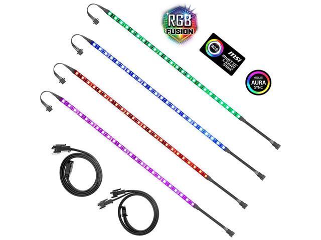 ALITOVE PC RGB LED Strip Light for Motherboard with 4 Pin RGB Header (+12VGRB) Computer Case DIY Lighting for ASUS Aura Sync Gigabyte RGB