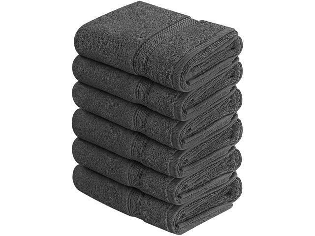 Utopia Towels Premium Grey Hand Towels - 100% Combed Ring Spun Cotton Ultra Soft and Highly Absorbent 600 GSM Exrta Large Hand Towels 16 x 28