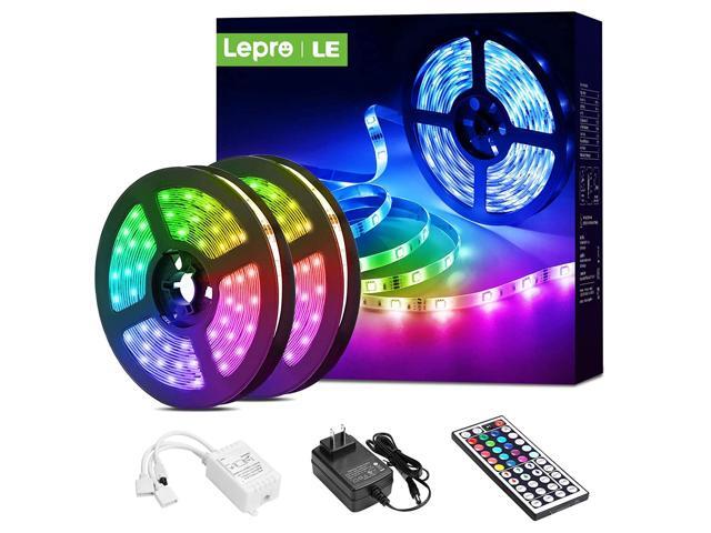 Lepro LED Strip Lights 328ft RGB LED Strip Lights with 44 Keys IR Remote and 12V Power Supply Flexible Color Changing 5050 300 LEDs Light Strips