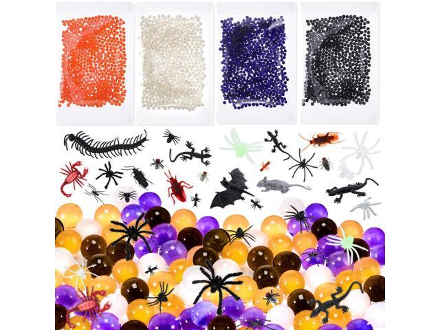 2000 Pieces Halloween Colorful Water Gel Beads Elastic Water Growing Beads 44 Pieces Spider Toys Halloween Sensory Toys for Holidays Vase Filler