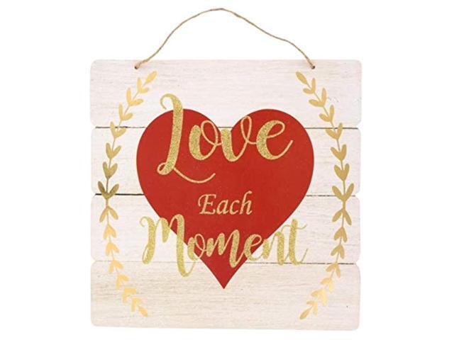 Greenbrier Valentines Day Hanging Wall Sign Decorations and More Home Decor (Love Each Moment)…