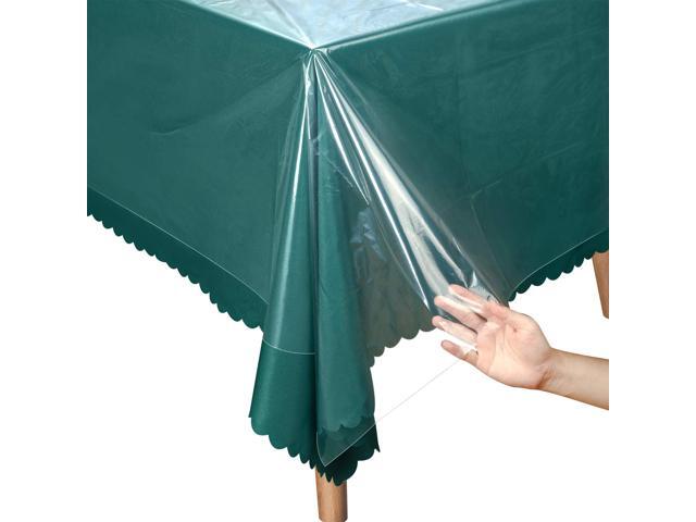 Boao 51 x 71 Inch Plastic Tablecloth Table Cover Disposable Plastic Tablecloth Protector Rectangle Waterproof Tabletop Cover for Kitchen Dining