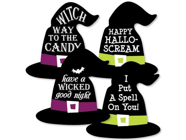 Big Dot of Happiness Happy Halloween - Witch Hat Decorations DIY Witch Party Essentials - Set of 20