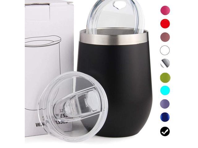 Sivaphe Travel Mugs Vacuum Insulated 12OZ Wine Tumbler with Lids Double Wall Stainless Steel Unbreakable Thermal Coffee Cups for Cold and Hot
