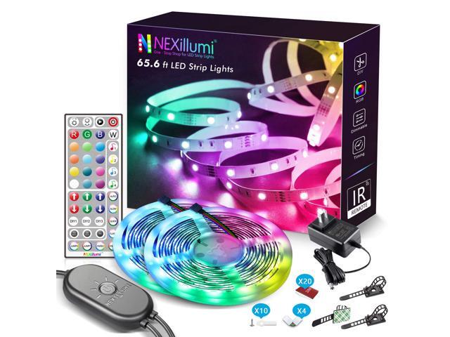 656 ft LED Strip Lights with Built-in Mic Ultra-Long LED Lights for Bedroom 600 LEDs Color Changing RGB LED Strips(656 ft 44 Keys Remote+ Mic