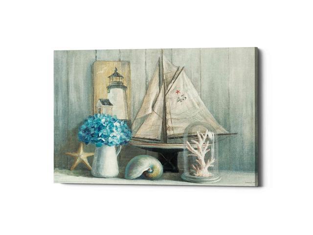 Epic Graffiti Summer House Crop Giclee Canvas Wall Art 18' x 12' Blue