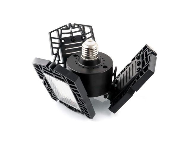 QWORK LED Garage Lights E26/E27 Adjustable LED Shop Lights for Garages60W Deformable Garage Lights 6000LM 6500K 110V
