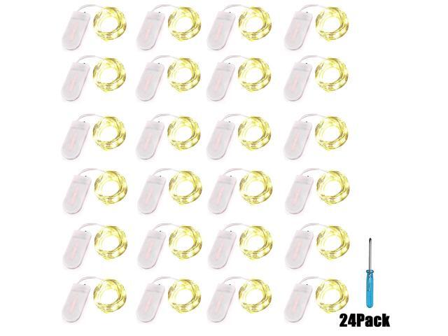 24 Packs Fairy Lights Battery Operated102FT 30LEDs Copper Wire Firefly Lights Mini Starry String Lights(Warm White)