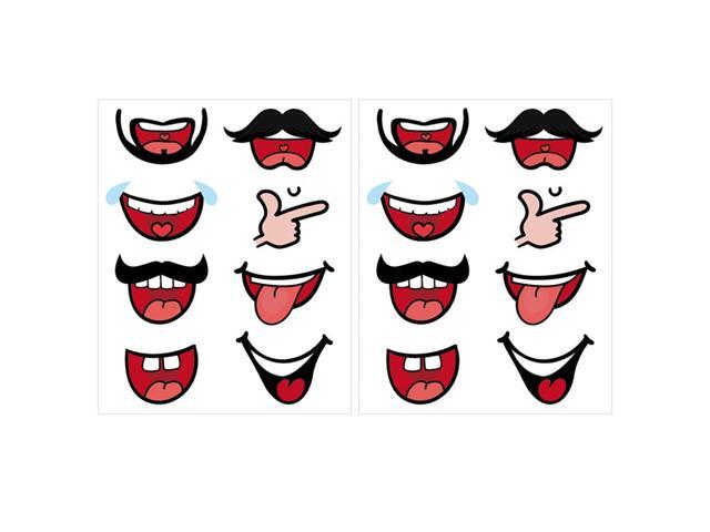 NUOBESTY Face Eye Nose Mouth Stickers Lips Mustache Stickers Label Face Cover Decoration Decorative Stickers Smile Decals for Outdoor Home 80pcs