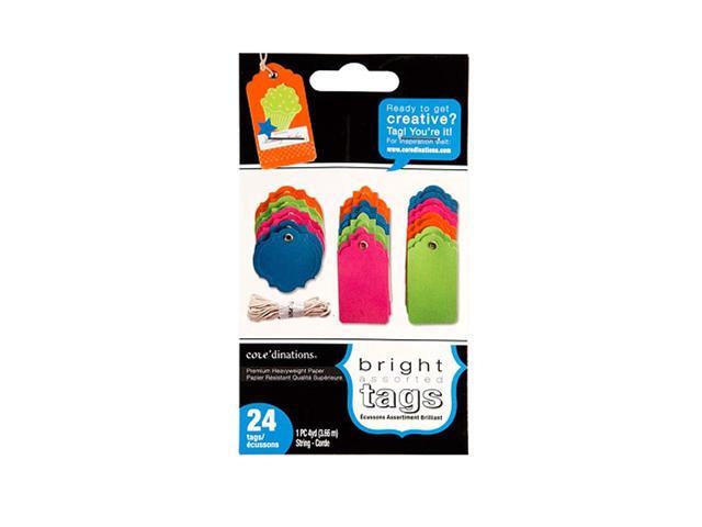GX-8000-137 Darice Gift Tags - Assorted Colors and Styles - 175 x 25 inches - 24 Pieces with String