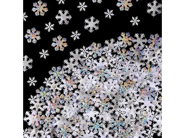 Christmas Snowflake Confetti Decoration(300pcs)Konsait Large Shimmer Snowflakes Cake Table Confetti for Xmas Party Decor Accessories winter