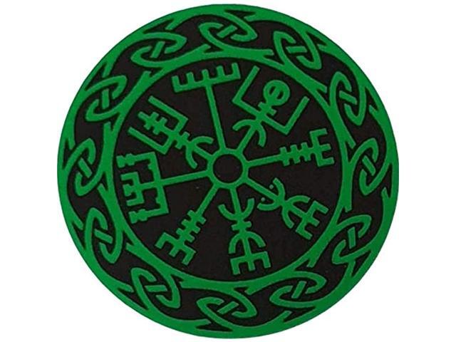 OTA Sticker Vegvisir Wheel Viking Rune (Green) Odin Alphabet Eye Fear Powerful Decal Symbol for CAR Window Truck Motorcycle Chopper Van SUV PPV