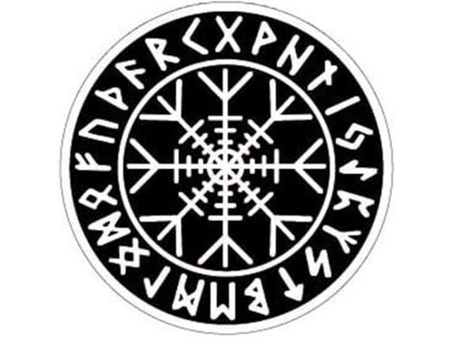 OTA STICKER Large Size Helm of AWE Wheel Viking Rune Odin Alphabet Eye Fear Powerful Decal Symbol CAR Window Truck Motorcycle Chopper Van SUV PPV