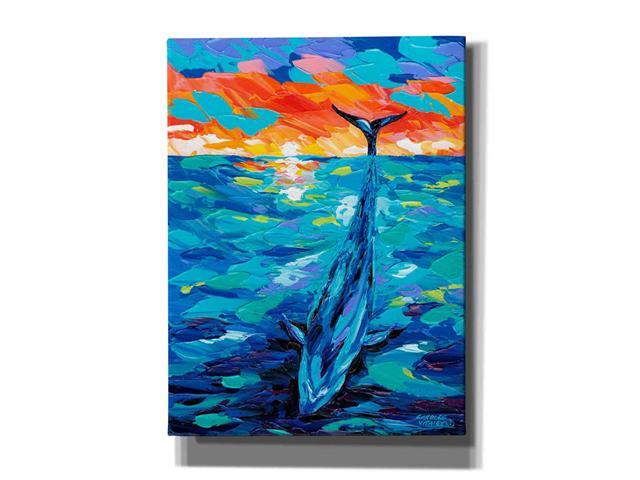 Epic Graffiti Ocean Friends II Giclee Canvas Wall Art 12' x 16' Blue