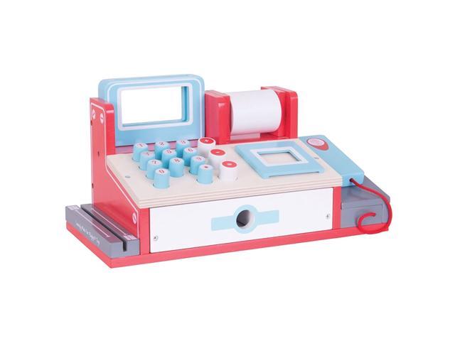 Bigjigs Rail Wooden Toy Cash Register with Scanner - Pretend Role Play Shop