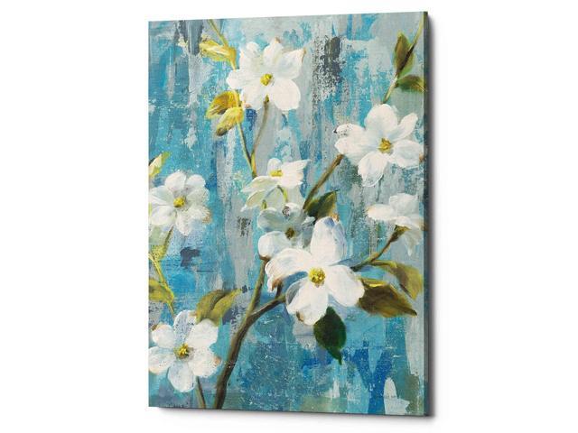 Epic Graffiti Graceful Magnolia I Giclee Canvas Wall Art 12' x 16' Blue