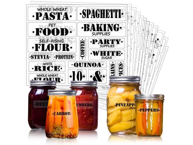 Outus 204 Pieces Large Pantry Labels Preprinted Farmhouse Definitions Pantry Stickers Label Clear Water-Resistant for Kitchen Food Jar Container