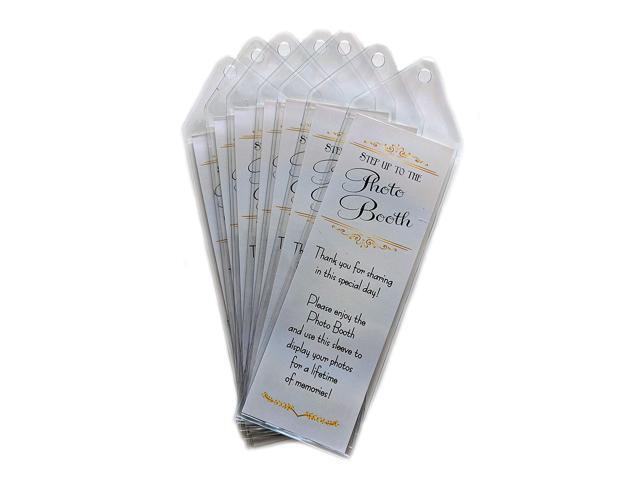 150 Premium Photo Booth Bookmark Sleeves with Inserts 2 1/4' X 6 1/4' for Wedding