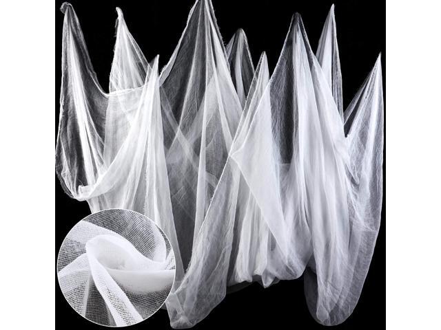 Boao 215 x 500 cm Creepy Cloth Spooky Cheesecloth Cotton Muslin Cloths Halloween Decorations for Haunted Houses Party Doorways Outdoors (White)