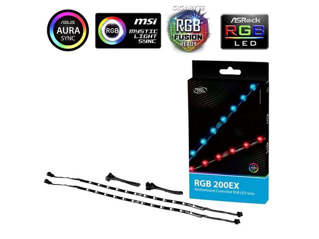 DEEP COOL RGB 200EX RGB LED Strip SYNC Controlled via 12V RGB 4-pin Header on Motherboard SYNC with Other 12V RGB Devices