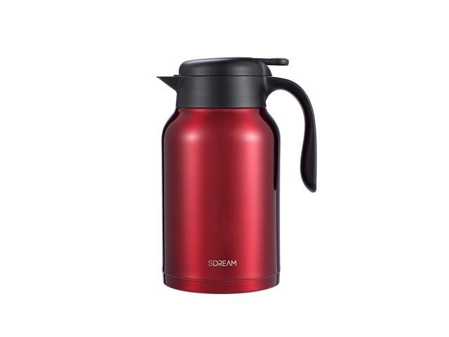 SDREAM 68 Oz Coffee Carafe Thermal Stainless Steel Double Walled Thermal Pots Hot Cold Beverage (Red)