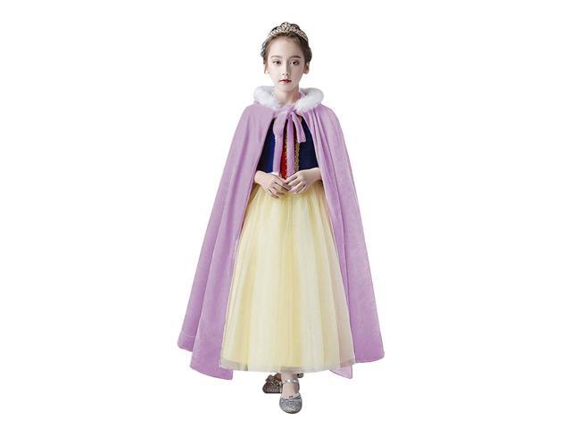 Princess Cloak Cape with Hood for Kids Teens Girls Masquerade Costume Dressup for Halloween Xmas Carnival Cospaly Purple