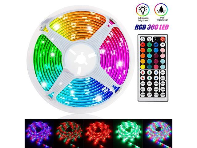 LED Strip Lights Upgraded 164Ft Waterproof RGB Light Strip Kits Color Changing LED Strip SMD5050 TV Backlight with 44 Key Remote & 12V Power