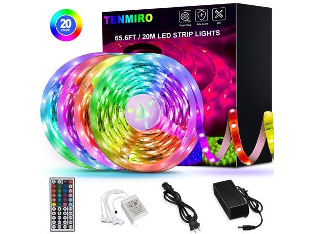 656ft Led Strip Lights Tenmiro Ultra-Long RGB LED Lights Strip 5050 LED Tape Lights Flexible Color Changing LED Lights with 44 Keys IR Remote for