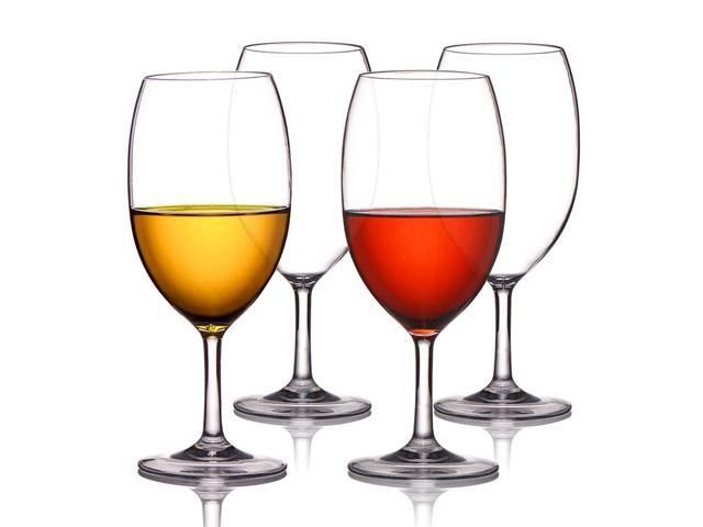 MICHLEY Unbreakable Wine Glasses 100% Tritan Plastic Shatterproof Large Wine Glasses 20 oz Set of 4