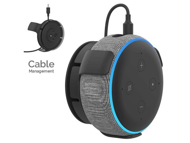AHASTYLE Wall Mount Hanger Holder for Echo Dot 3rd Generation Smart Home Speakers Built-in Cable Management and Need to Drill(Black)