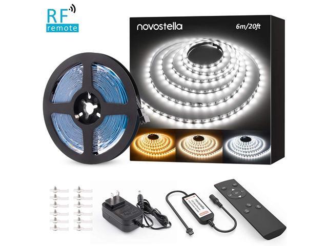 Novostella 20ft Tunable White LED Strip Light kit Dimmable 3000K-6000K 12V LED Tape Light with Remote Flexible Rope LED Ribbon for Bedroom Home