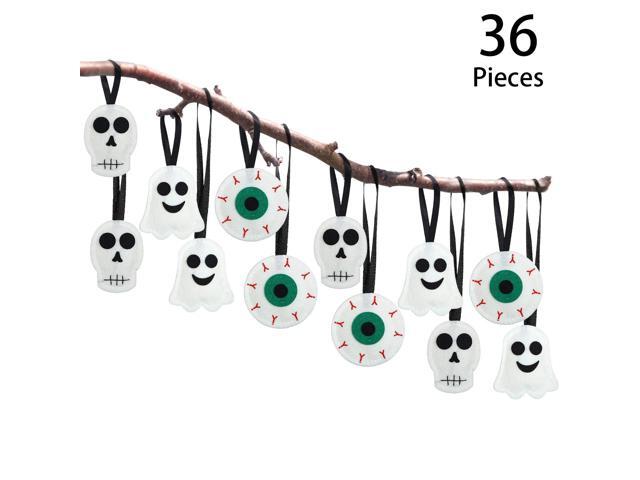 Boao 36 Pieces Halloween Cute Ghost Ornaments Felt Handmade Ornaments Skull Eye Hanging Ornaments for Halloween Decorations Party Supplies