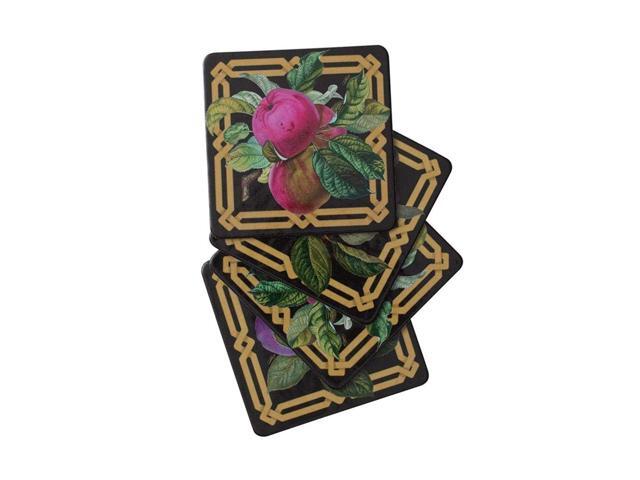 Caspari Découpage Garden Die-Cut Coasters in Pink & Purple 4 Per Package