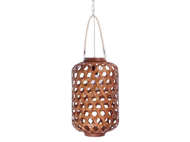 KOUBOO 1050057 Handwoven Bamboo Lantern Pendant lamp Large 1 Bulb 12' x 12' x 195' Chocolate Brown