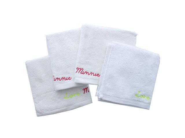 Jay Franco Disney Bath Towels Set of 4 Neon Minnie 12' Square Washcloths (Washcloths; 4-Piece Set)