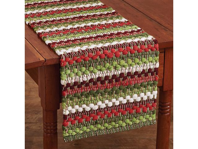 Park Designs Wintergreen Chindi Table Runner - 54' L - Green